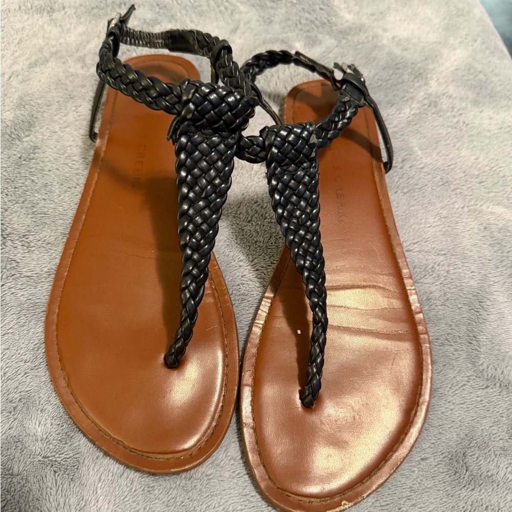 Braided Black Sandals- Size 8